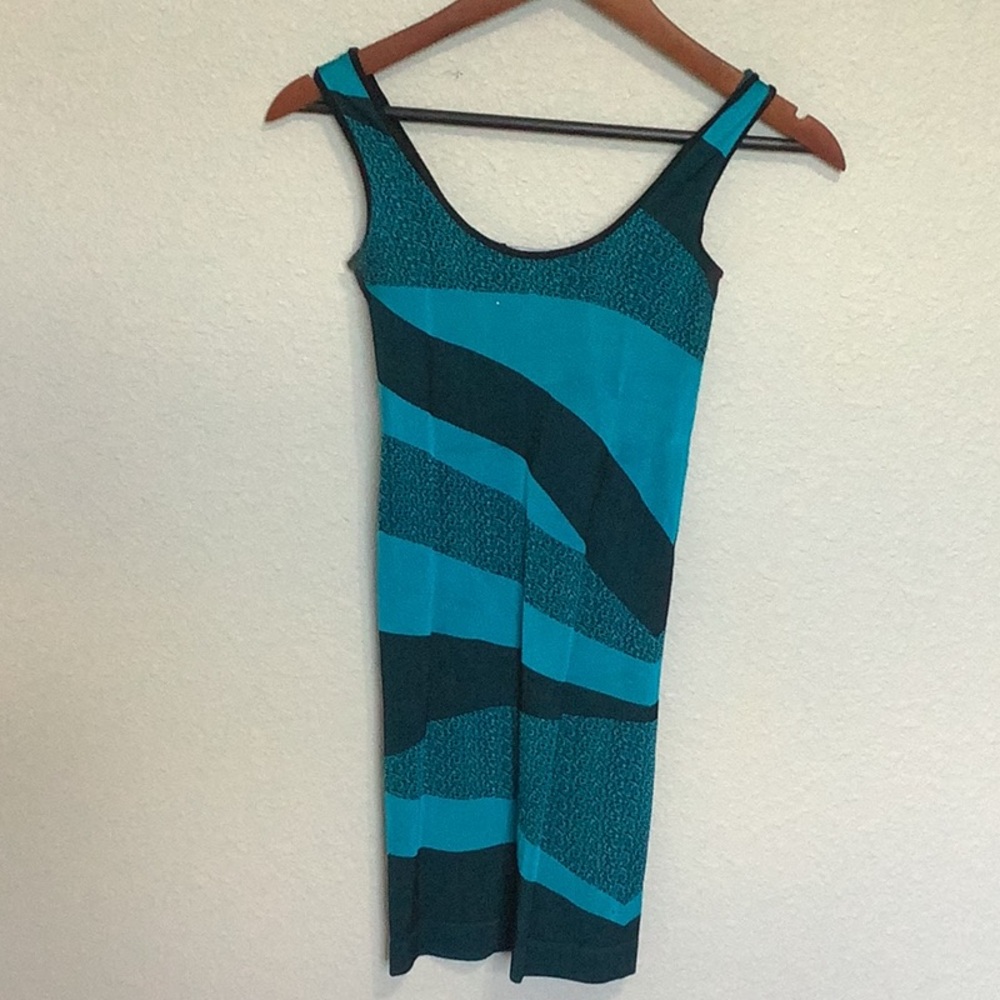 Bebe Teal and Black Mini Dress - Picture 5 of 5